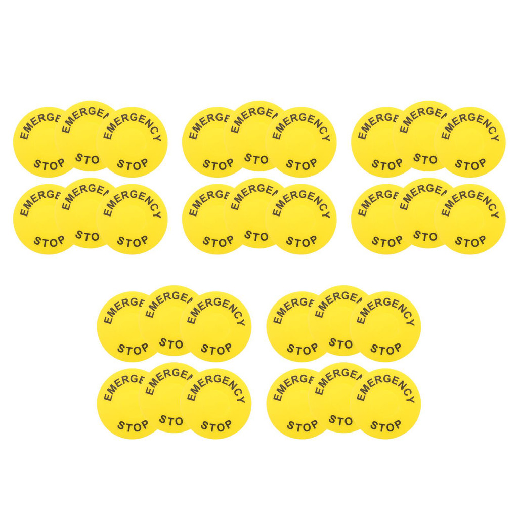 Jual 5 Count Emergency Stop Button Label Sign Applique Safety Warning ...
