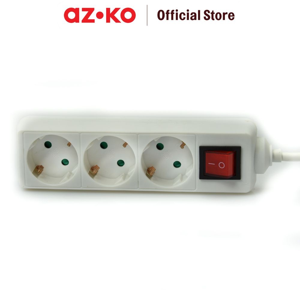 Jual AZKO Krisbow Stop Kontak 3 Soket - Putih Electric Socket Terminal ...
