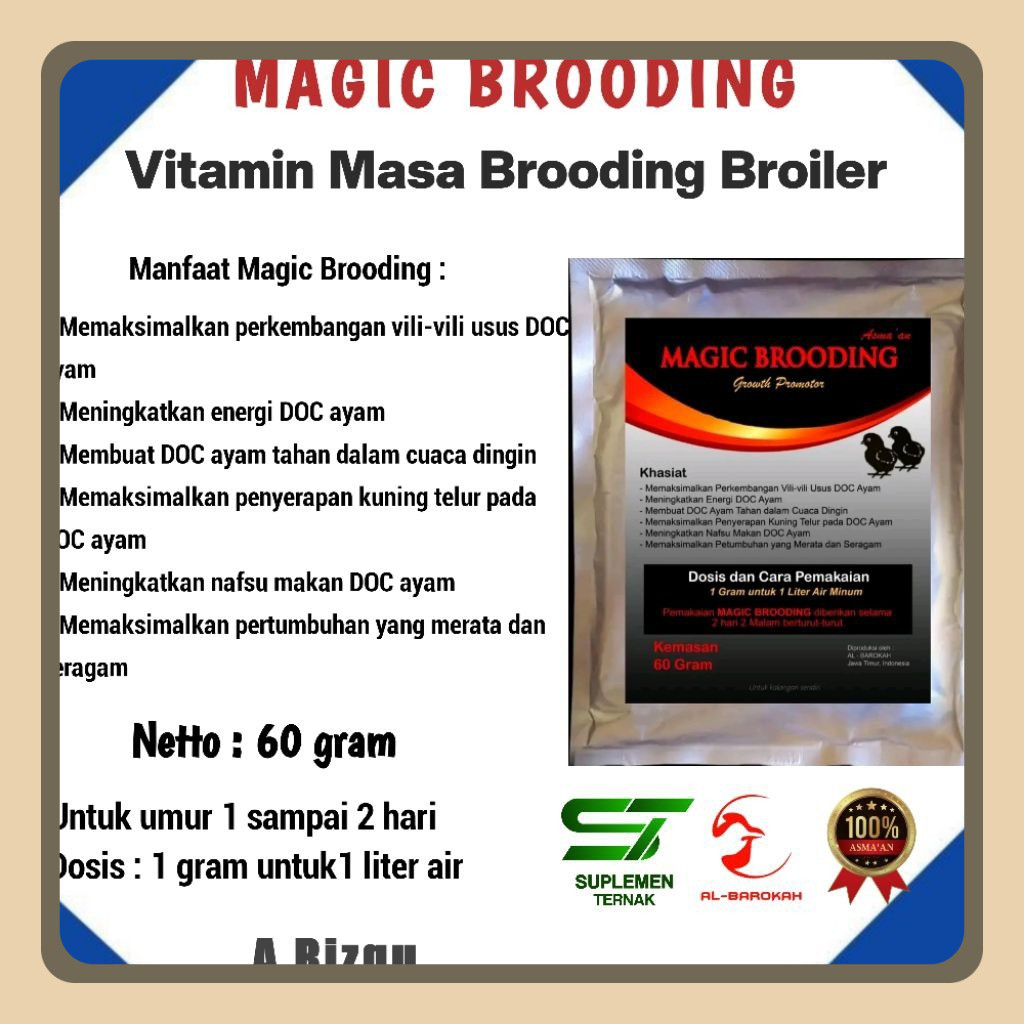 Jual MAGIC BROODING - (Suplemen Cepat dan Tepat Pada Masa Brooding DOC ...