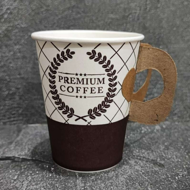 Jual Paper Cup 9oz Handle Motif (50 pcs) - Paper Cup Gagang Coffee ...