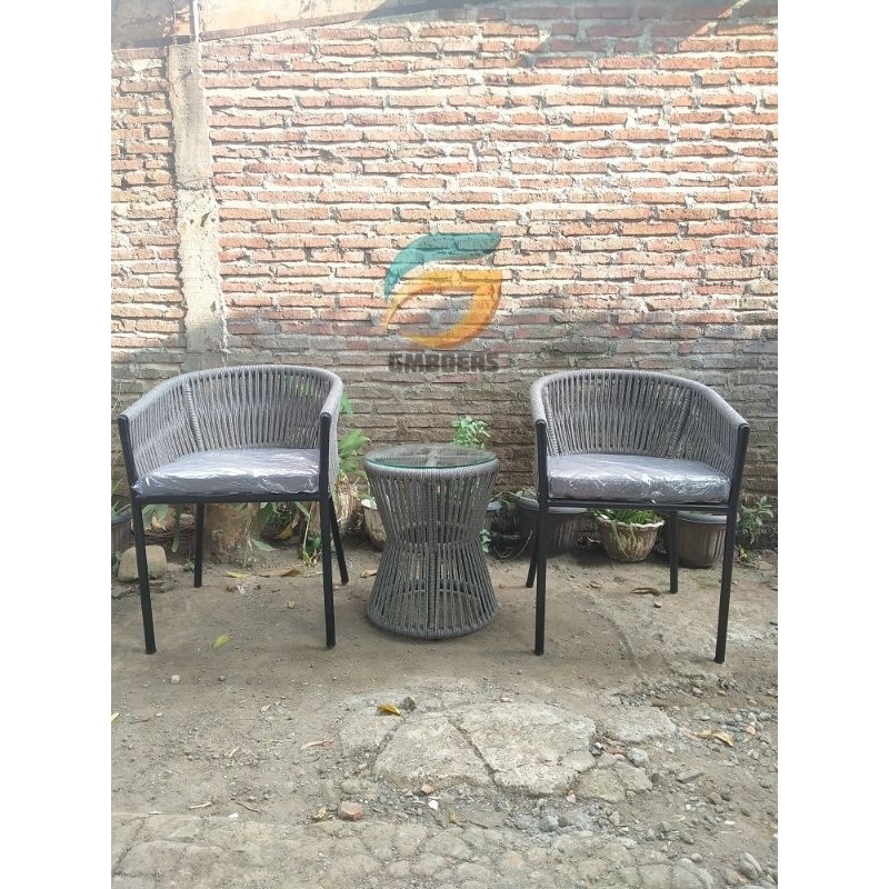 Jual Set Kursi Teras Minimalis Anyaman Rope | Shopee Indonesia