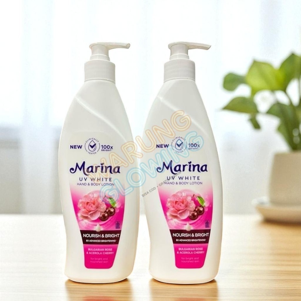 Jual Marina UV White Hand & Body Lotion 350ml Pump - Nourish & Bright