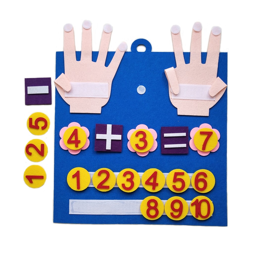 Jual Kid Montessori Toys Felt Finger Numbers Math Toy Children Counting ...