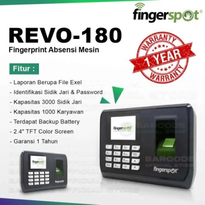 Jual Mesin Absensi Fingerspot Revo 180B Fingerprint Mobile Portable ...