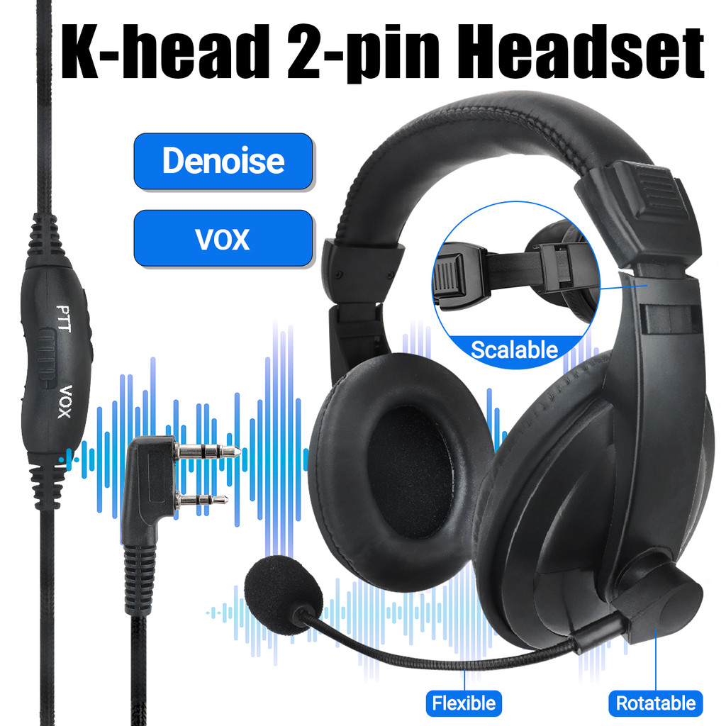 Jual ABBREE PTT VOX MIC Flexible Earphone Two Way Radio Headset for ...