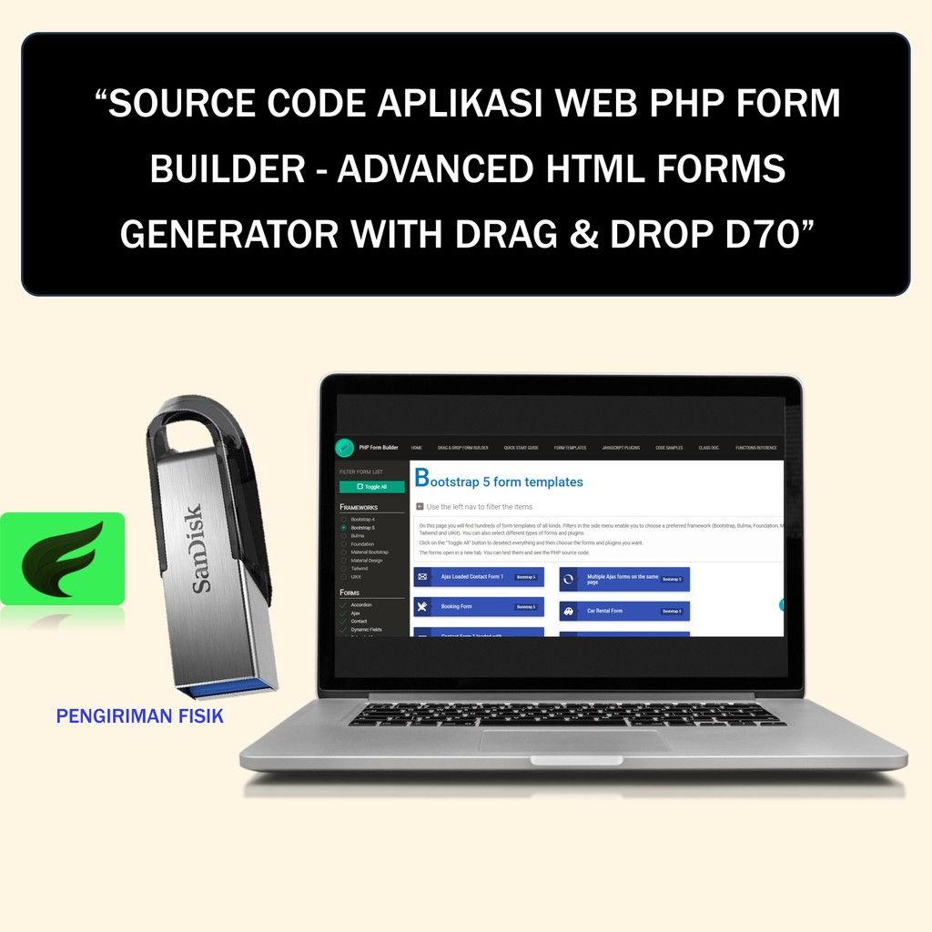 Jual source code aplikasi web php form builder advanced html forms