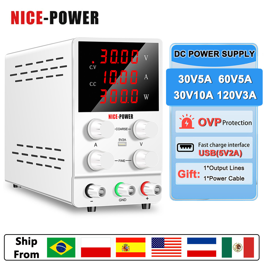 Jual 30V 10A Lab Regulated Adjustable Power Supply 60V 5A DC Laboratory ...