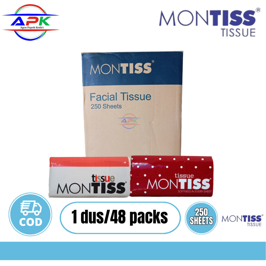 Jual Montiss Facial Tissue - Tisu Wajah Montiss 250 Sheets Lembar 2 ply ...
