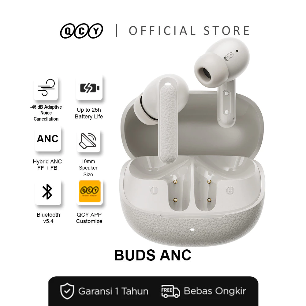 [BEST SELLER] QCY HT15 Buds ANC TWS Earbuds Bluetooth 5.4 With 6 Mic ENC Ultra Low Latency 48dB Noice Cancellation