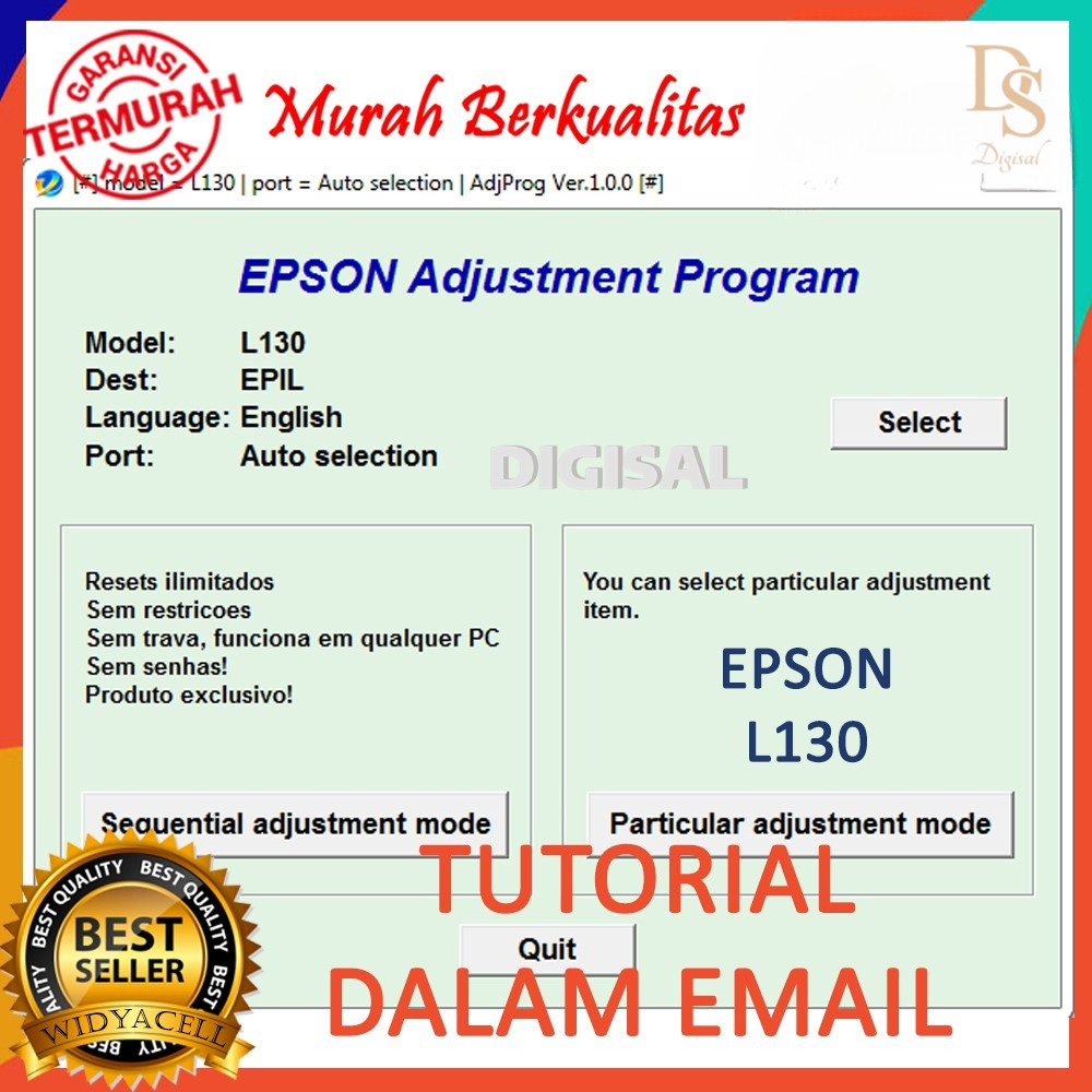 Jual SOFTWARE RESETTER / RESET / RESETER PRINTER EPSON L130 - L220 ...