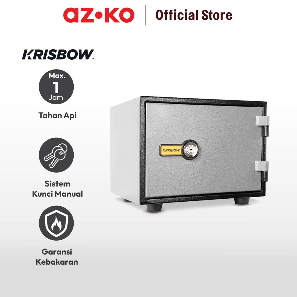 Jual AZKO Krisbow 42x35x30 cm Brankas Tahan Api Yb300ak - Hitam/Abu-Abu ...