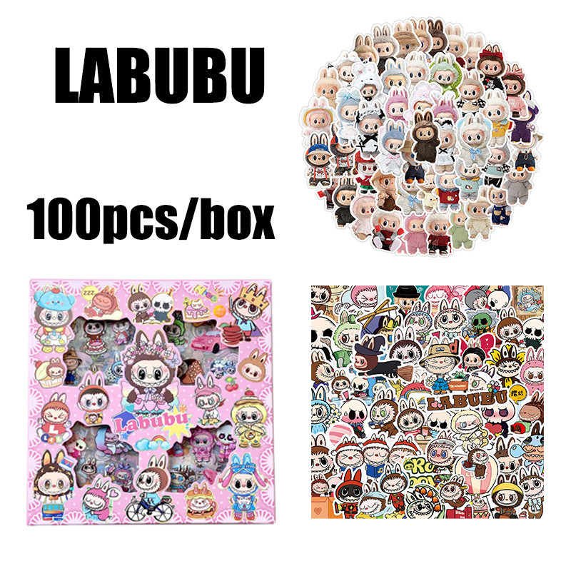 Jual Kualitas Tinggi 100pcs/set Labubu Stickers DIY Labubu Waterproof ...