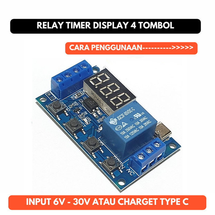Jual Relay Timer Switch Control Type Tipe C Display Delay Time Off On ...