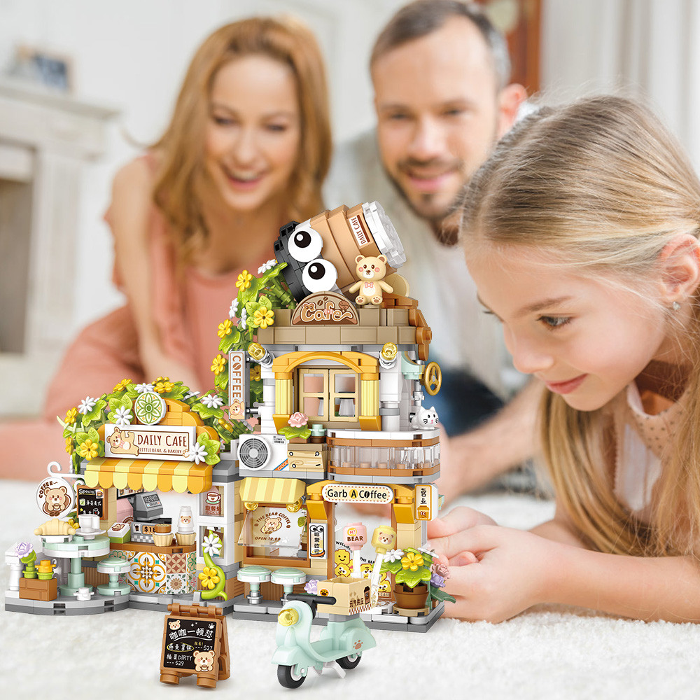 Jual Mini City Coffee House Building Blocks Set, Modular Cafe Building ...