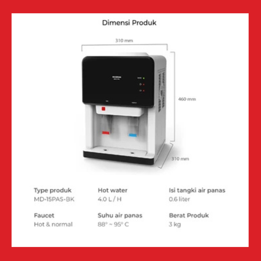 Jual Maspion Dispenser Portable Hot and Normal MD-15 PAS - RDE | Shopee ...