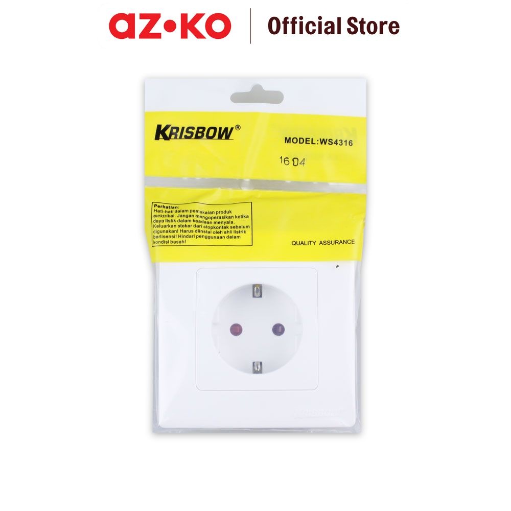 Jual AZKO Krisbow Stop Kontak Arde - Putih Electric Socket Terminal ...