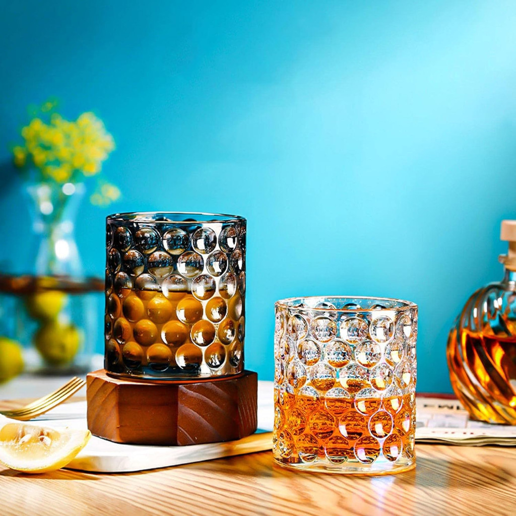 Jual - One Two Cups Gelas Whisky Hologram Bubble Rock Glass 290ml ...
