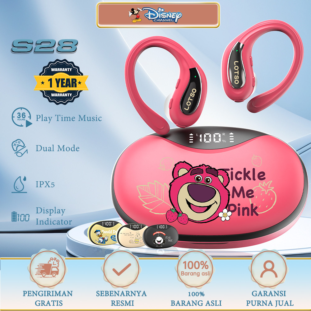 Jual S28 Disney Headset Bluetooth 5.3 TWS Kartun Mickey Earbuds Sports ...