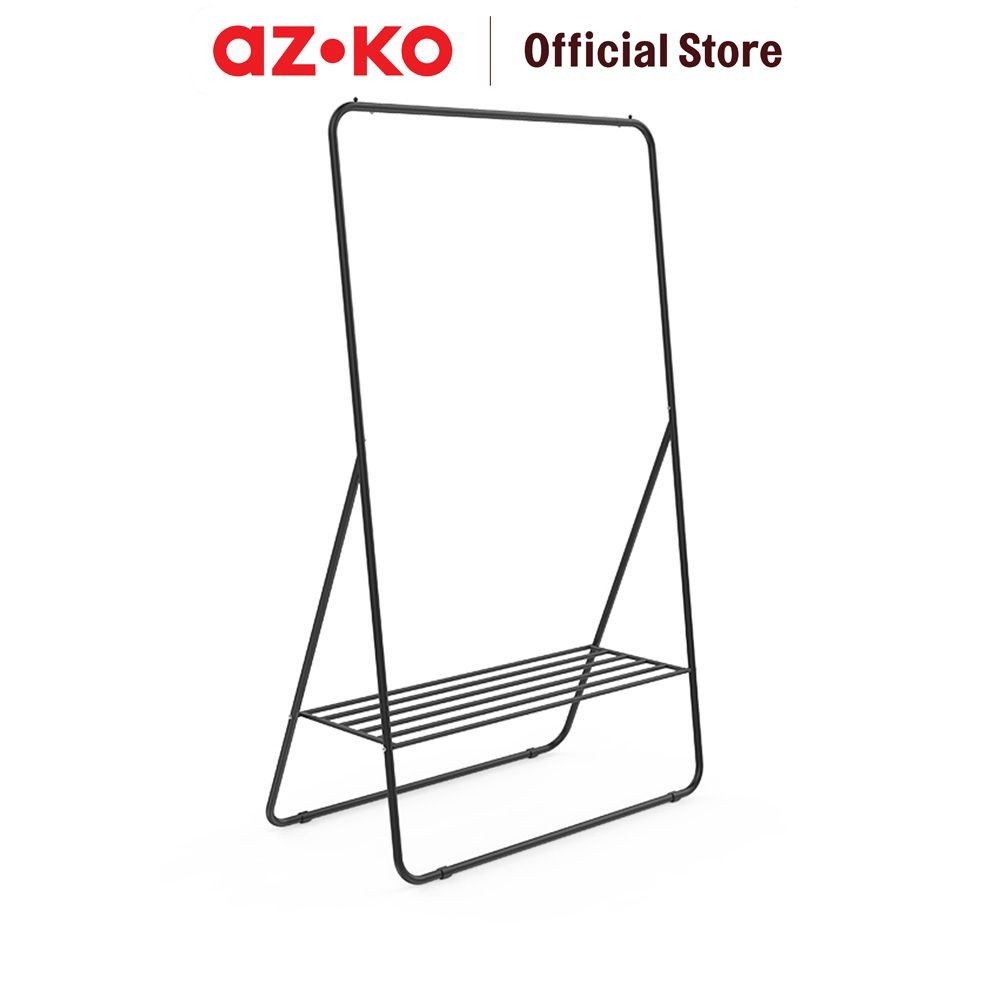 Jual AZKO Stora Gantungan Pakaian Single Dengan Penyimpanan - Hitam ...
