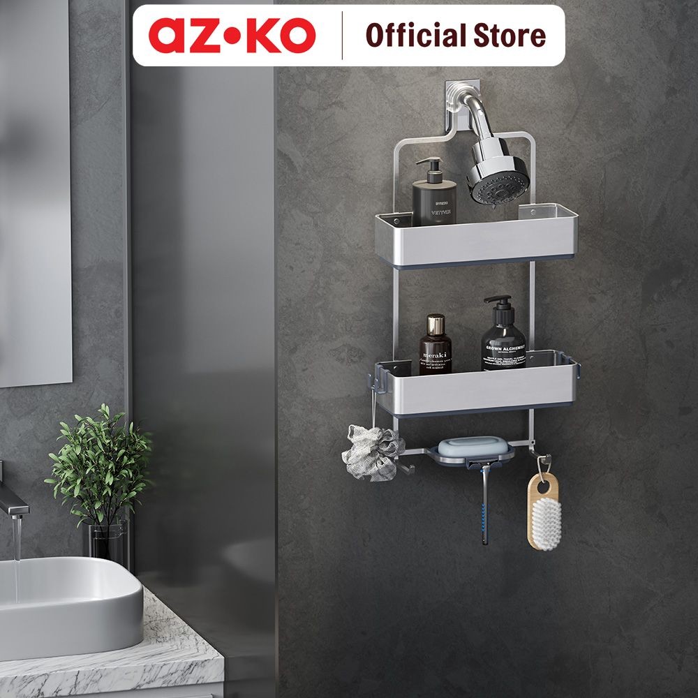 Jual AZKO Stora Rak Kamar Mandi 2 Tingkat Aluminium Wk820431 - Silver ...