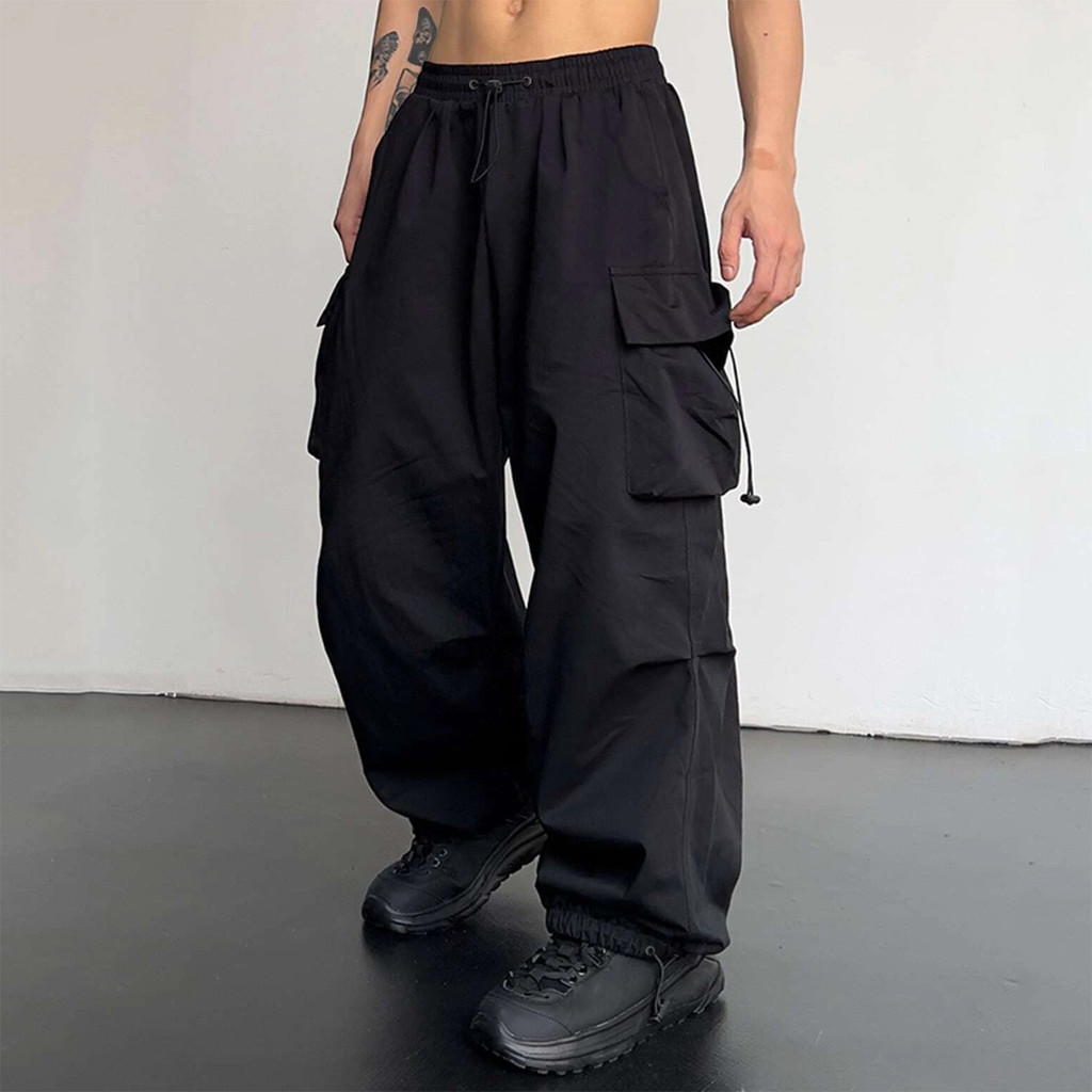 Pantalon Baggy Cargo Y2K Fille 4-16 Ans - Pantalon Parachute Large Jambe Hip Hop Streetwear