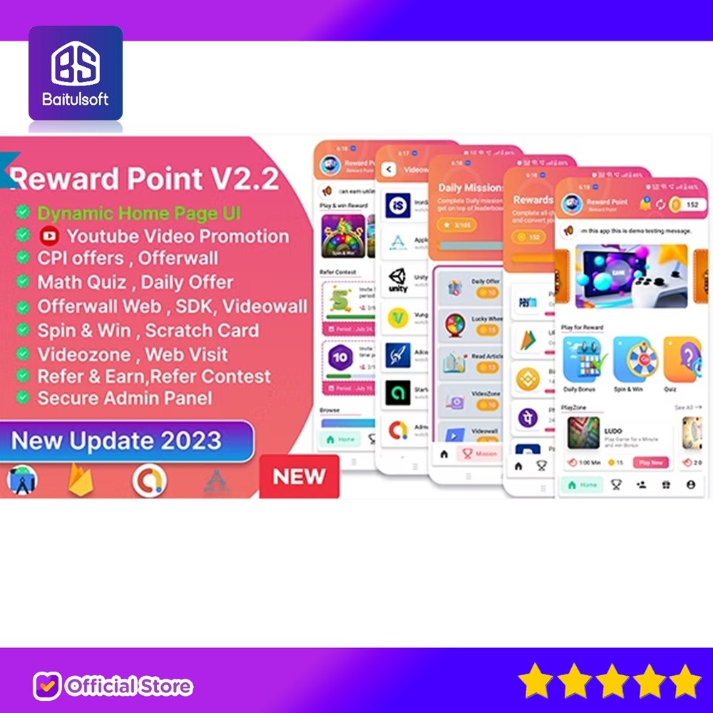 Jual SOURCE CODE APLIKASI REWARD POINT - CPI OFFER + OFFERWALL + GAME ...