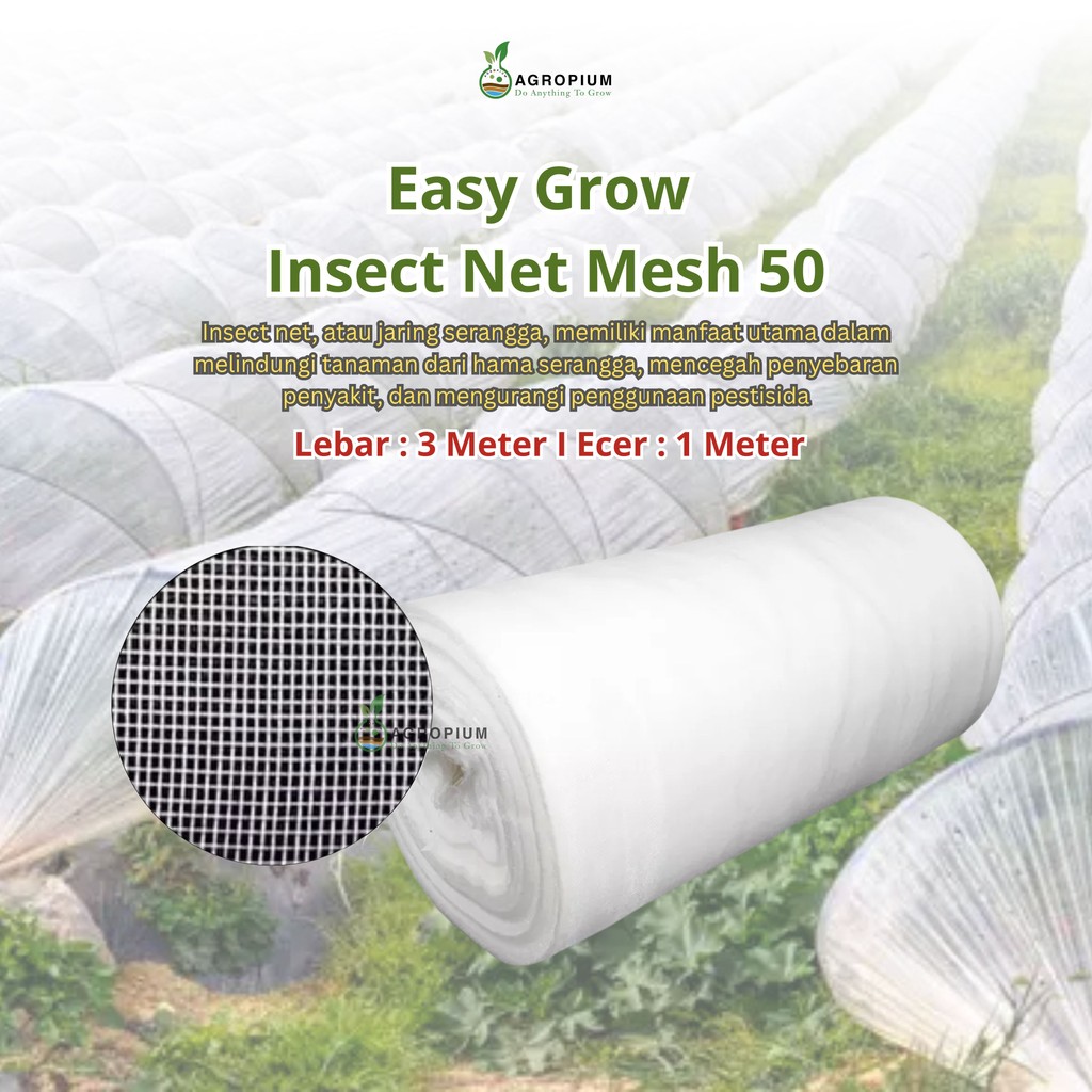 Jual Insect Net Putih Mesh 50 Easy Grow Lebar 3 Meter Ecer 1 Meter ...