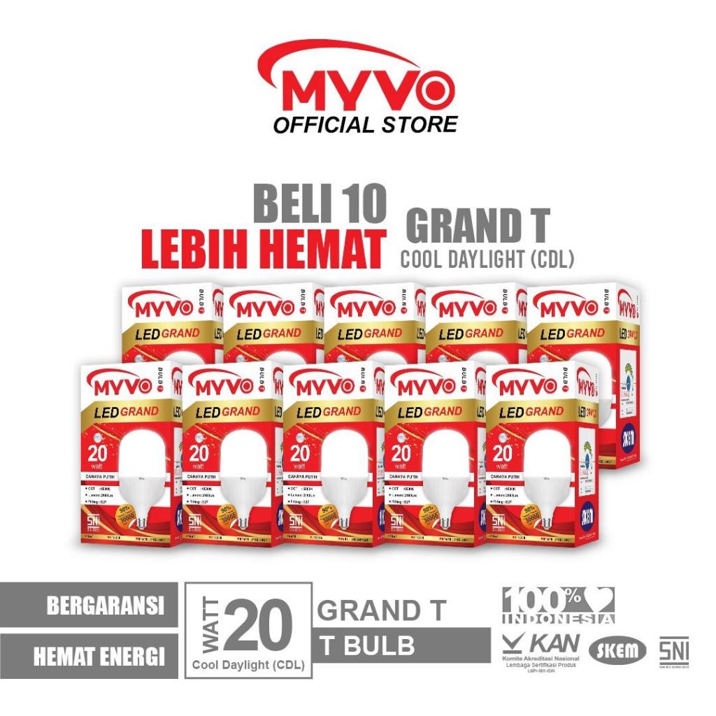 Jual MYVO ELECTRIC [PAKET BUNDLING 10 PCS] MYVO Lampu LED Grand T 20 ...