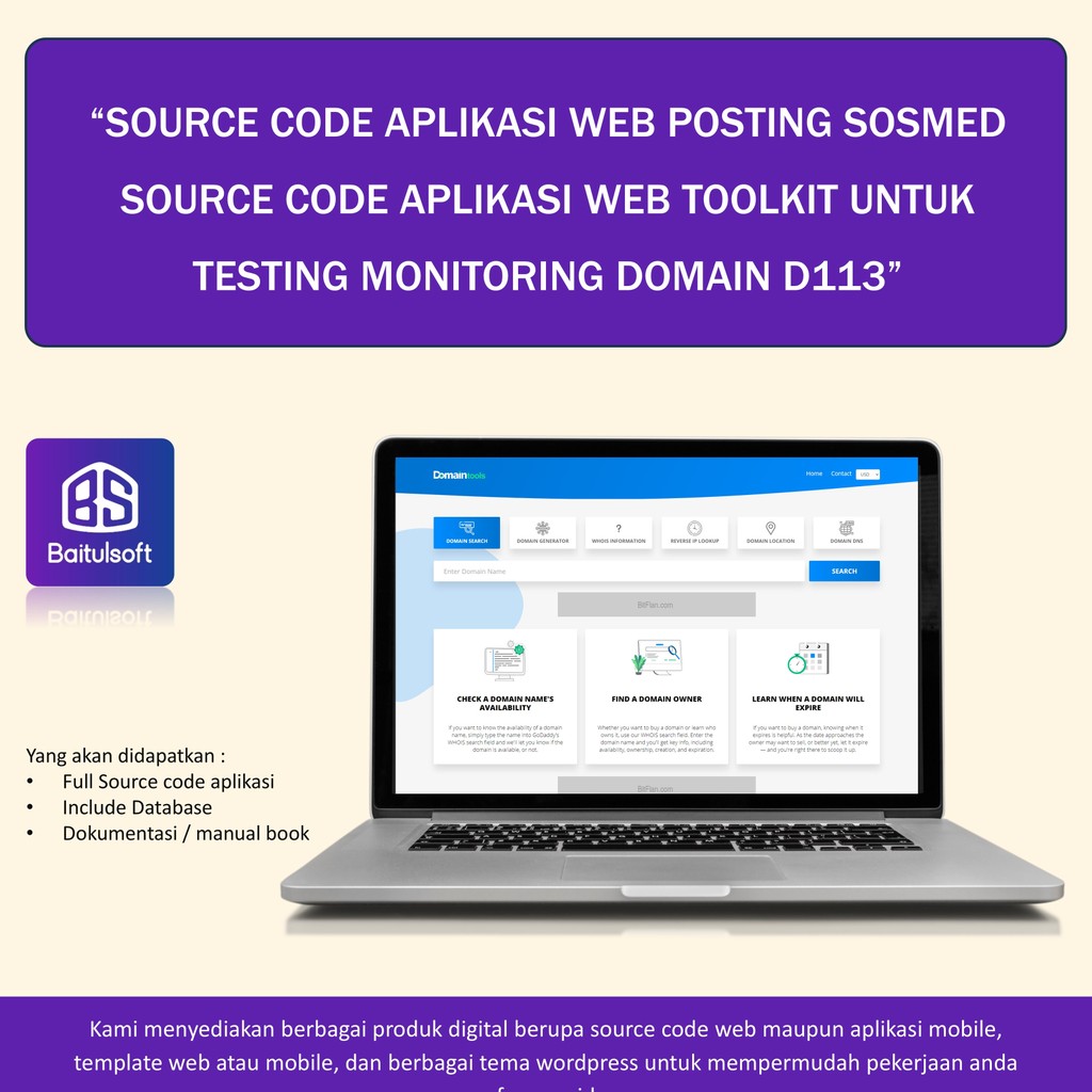 Jual SOURCE CODE APLIKASI WEB TOOLKIT UNTUK TESTING MONITORING DOMAIN ...