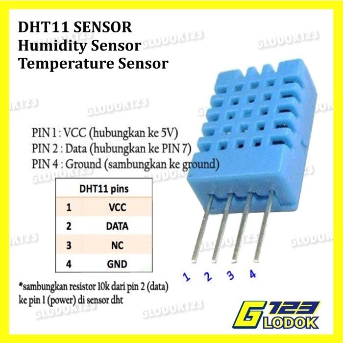 Jual DHT11 DHT-11 Temperature Humidity Sensor Suhu Kelembaban Modul ...