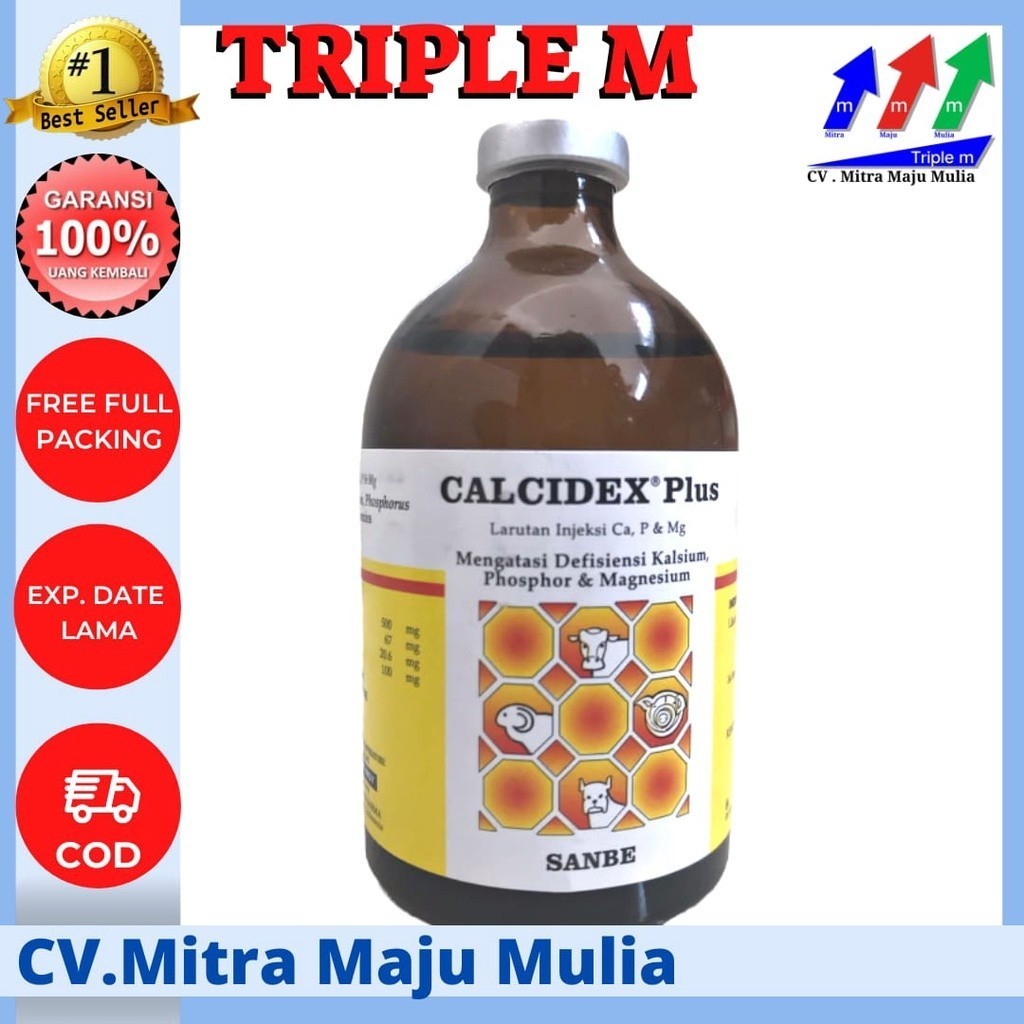 Jual tw53qd CALCIDEX PLUS Injeksi 100 ml Obat Sapi Kambing Lumpuh ...