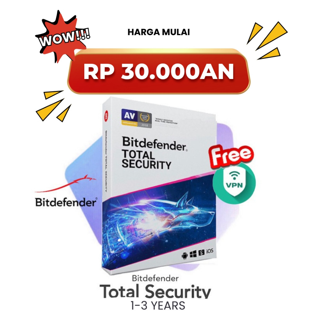 Jual Antivirus Bitdefender Total Security Latest Version ORIGINAL