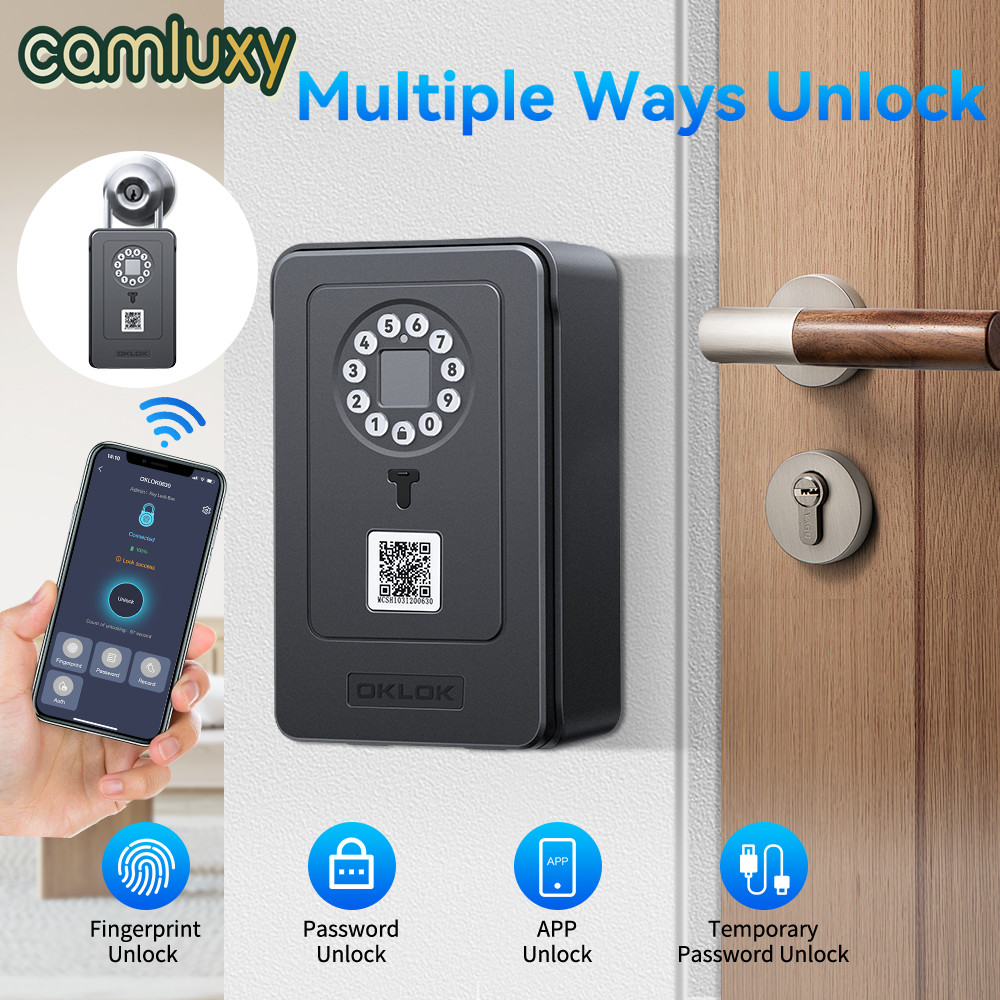 Jual Camluxy Smart Key Box Fingerprint Safe Storage Lock Key 6 Digital ...