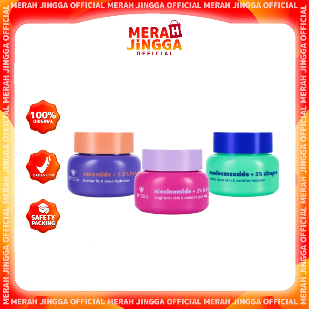 Emina Water Gel Moisturizer 30g Mencerahkan & Mengurangi Flek Hitam | Merah Jingga Official