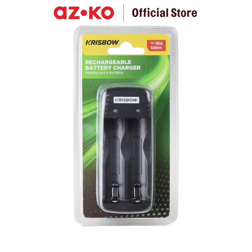 Jual AZKO Krisbow Charger Baterai 2 Slot 18650 5v Casan Batre Isi Ulang ...