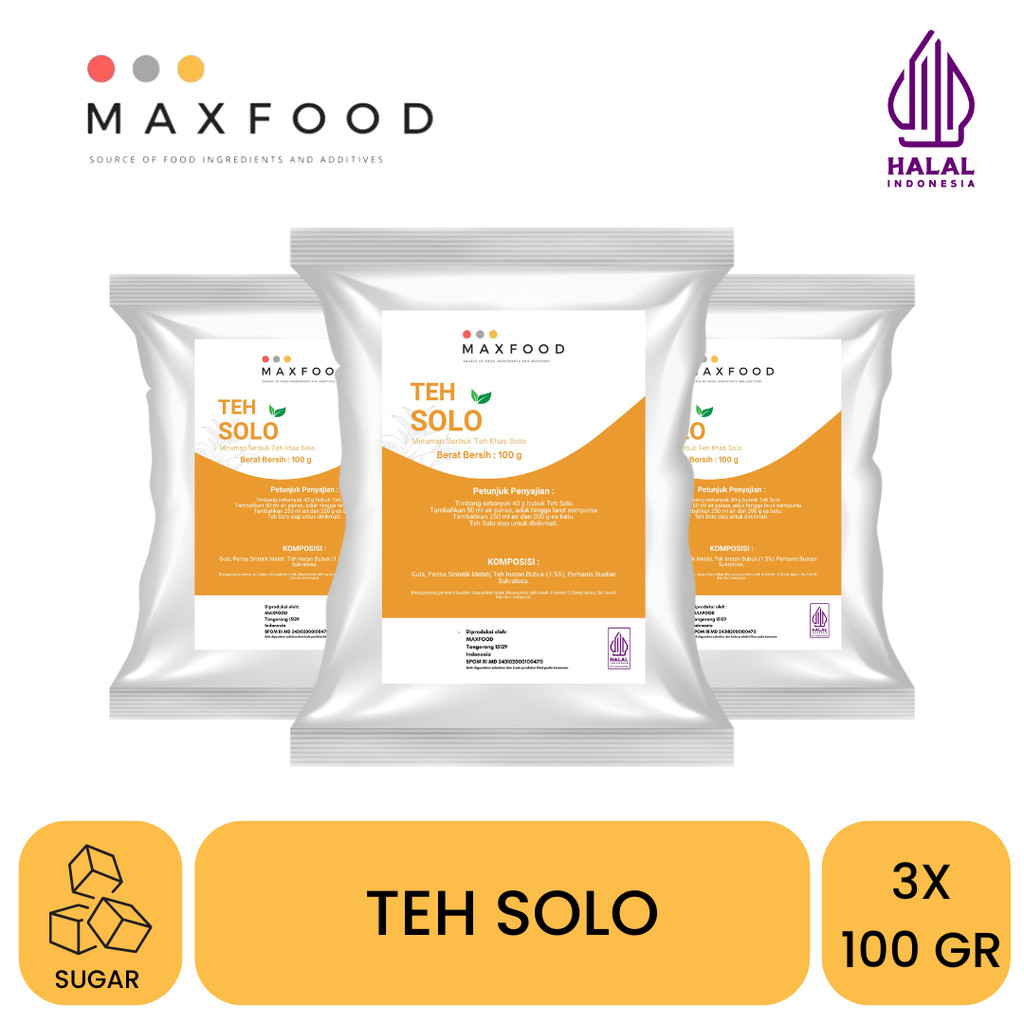 Jual MAXFOOD - COMBO 3Pcs Teh Solo Powder Drink / Bubuk Minuman Serbuk ...