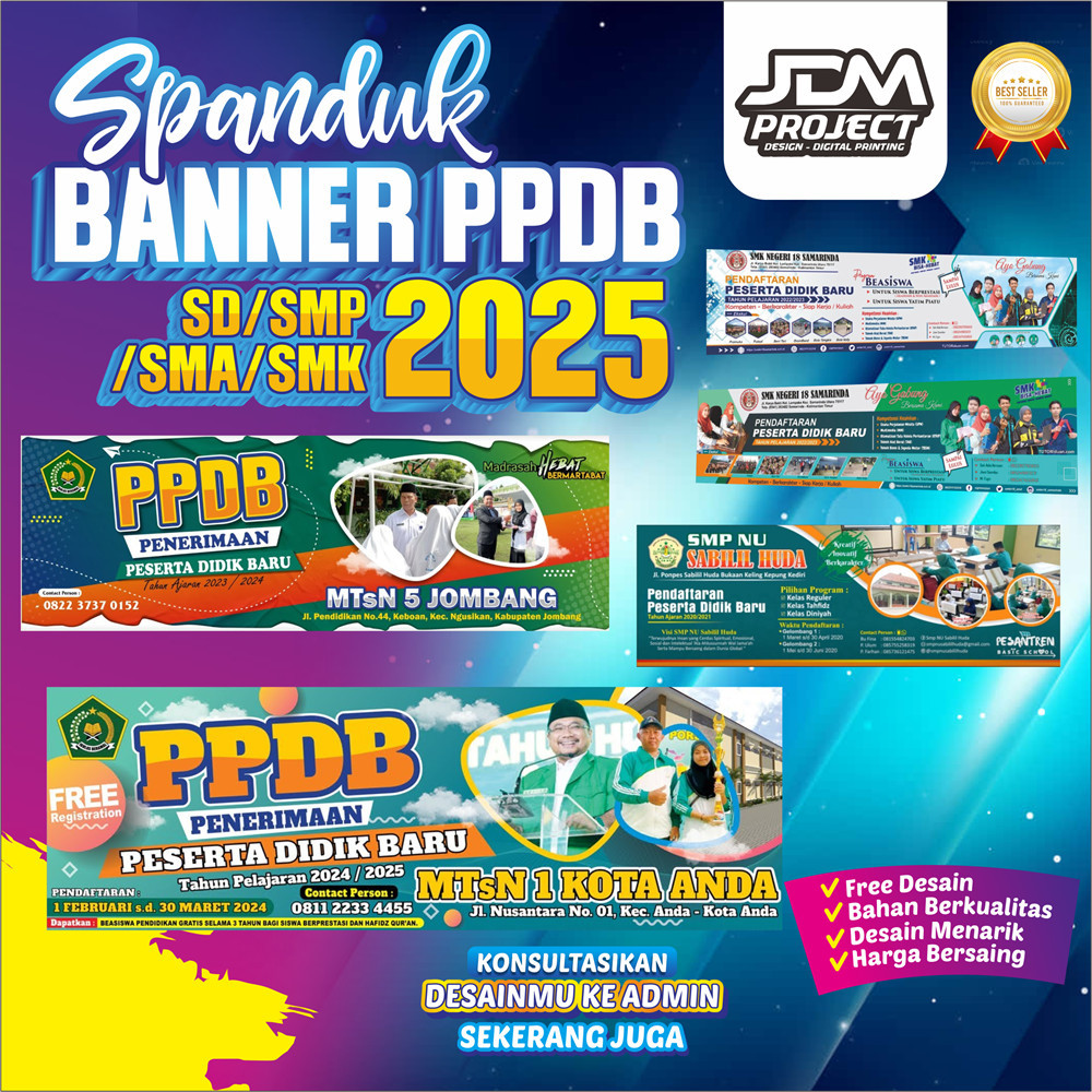 Jual Cetak Kilat - Spanduk Banner PPDB, Penerimaan Siswa Baru Custom ...