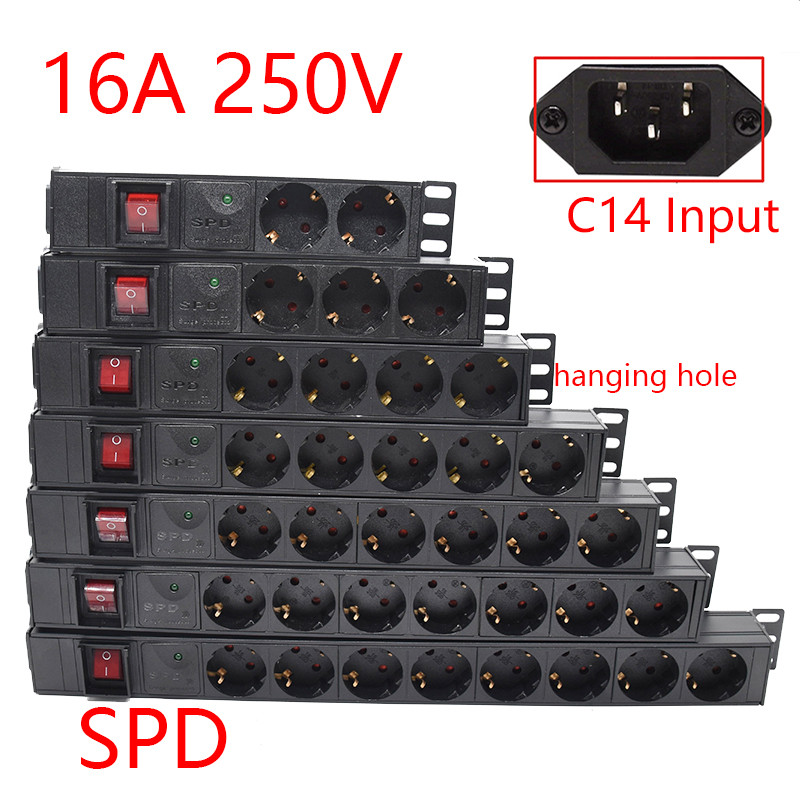 Jual PDU Power Strip Distribution Unit Sockets Network Cabinet Rack 2-8 ...