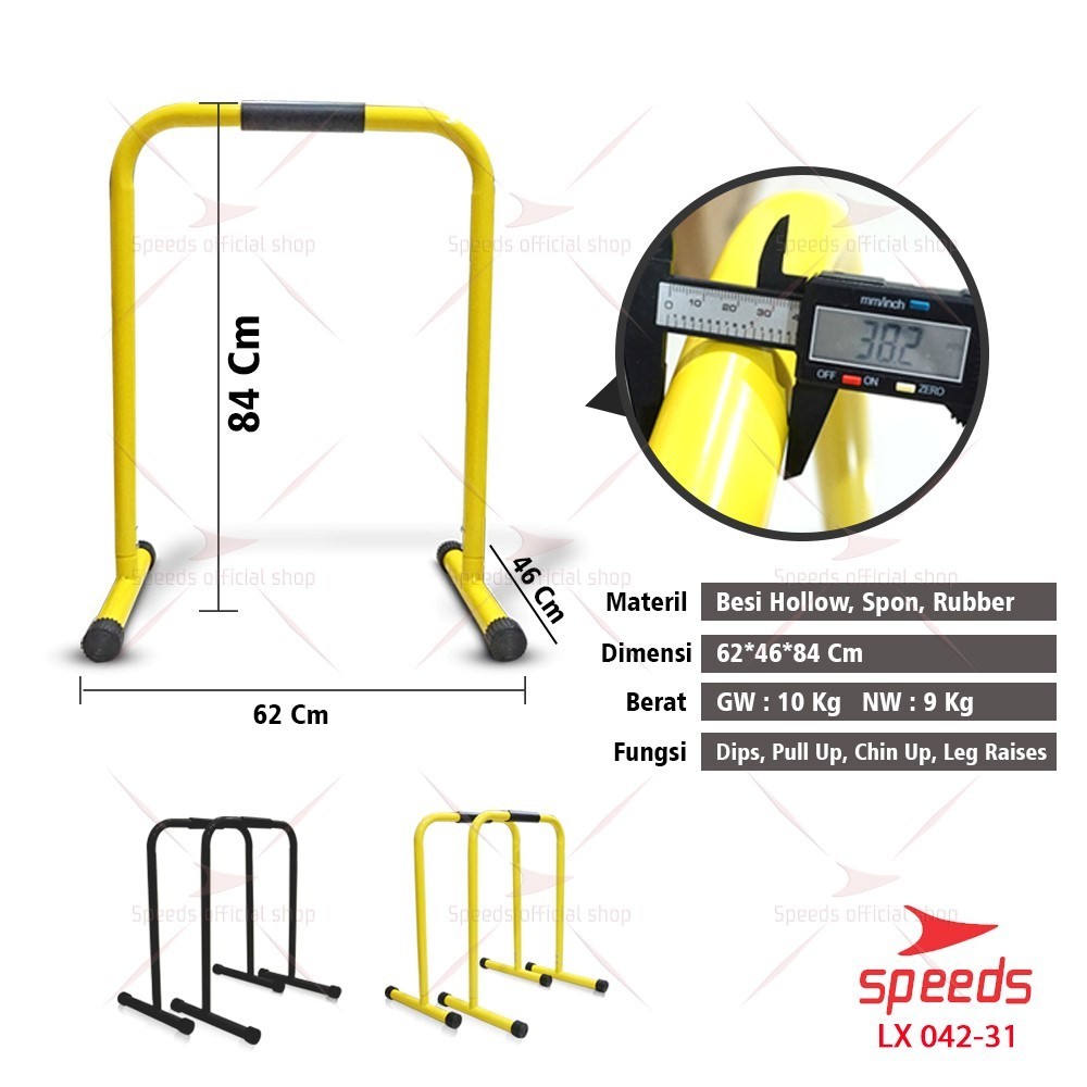 Jual SPEEDS Dip Bar Portable Push Up Bar Alat Fitness Olahraga Lebert ...