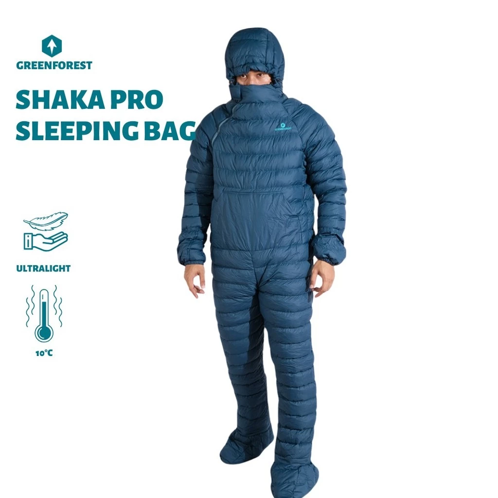 Greenforest Shaka Wearable Sleeping Bag Synthetic Down 6 oz Compress - Sleeping Bag Jumpsuit
