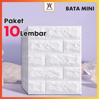 PAKET 10 PCS !!  Wallpaper Dinding Mini 3D Foam Motif Batu Bata 30 x 35 CM