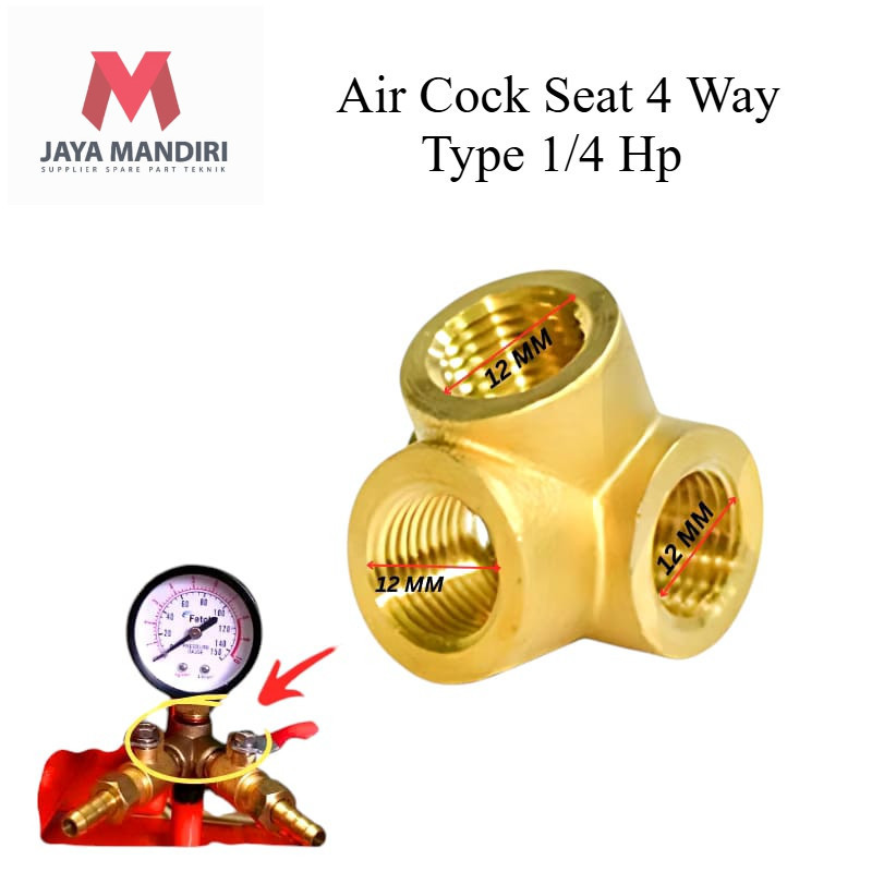 Jual Dudukan Kran Atau Air Cock Seat Lobang 4 Kompresor 1/4 Hp Ukuran ...