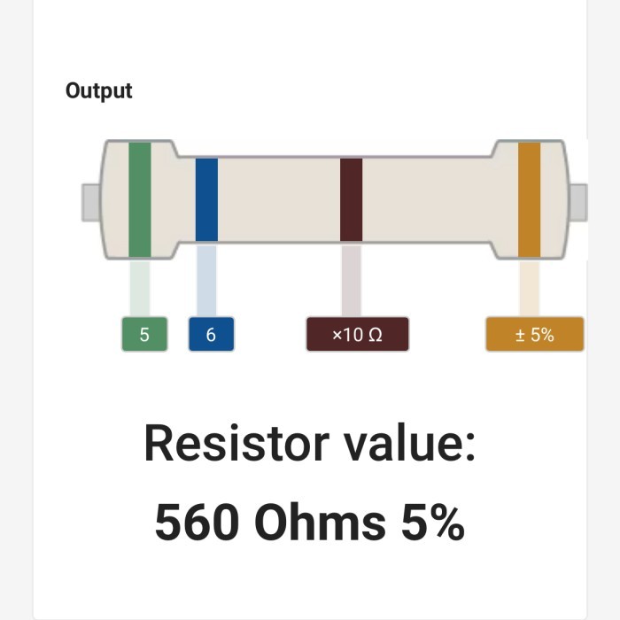 Jual O99 RESISTOR 1/4 WATT 1/4 0.25 0,25W 5% 5 PERSEN 560OHM 560 OHM ...