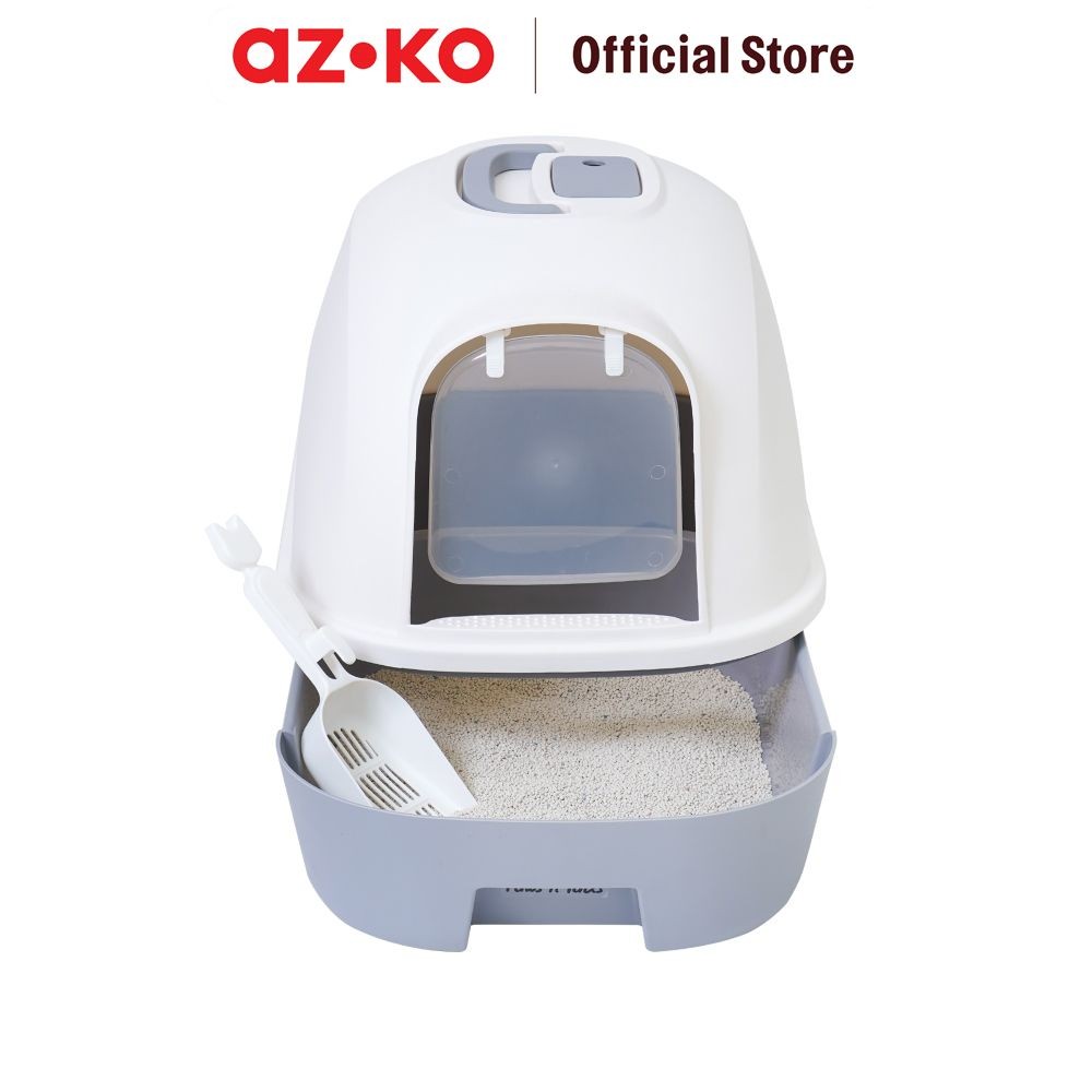 Jual AZKO Paws N Tail Toilet Kucing Dengan Drawer - Abu-Abu Cat Toilet ...