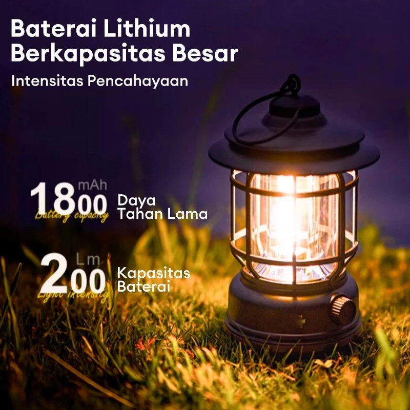 Lampu Lentera LED Camping 3 COB Super Terang | AutoStock