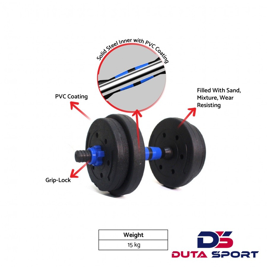 Jual ROX Barbel Set Dumbell PVC Pasir 15 Kg Barbell | Shopee Indonesia