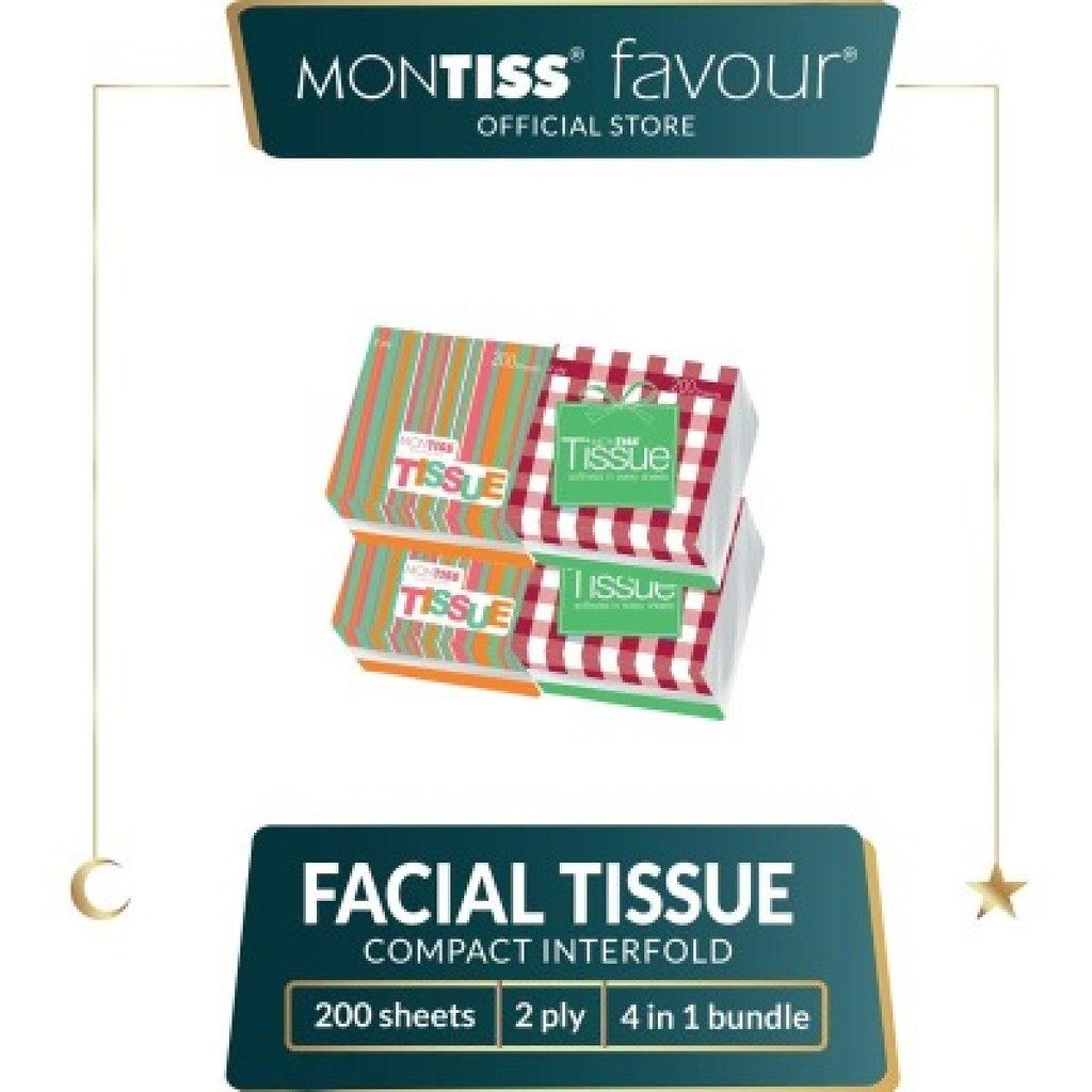 Jual Montiss Compact Interfold Tisu Wajah 4 in 1 200 s Pop Up Tissue ...