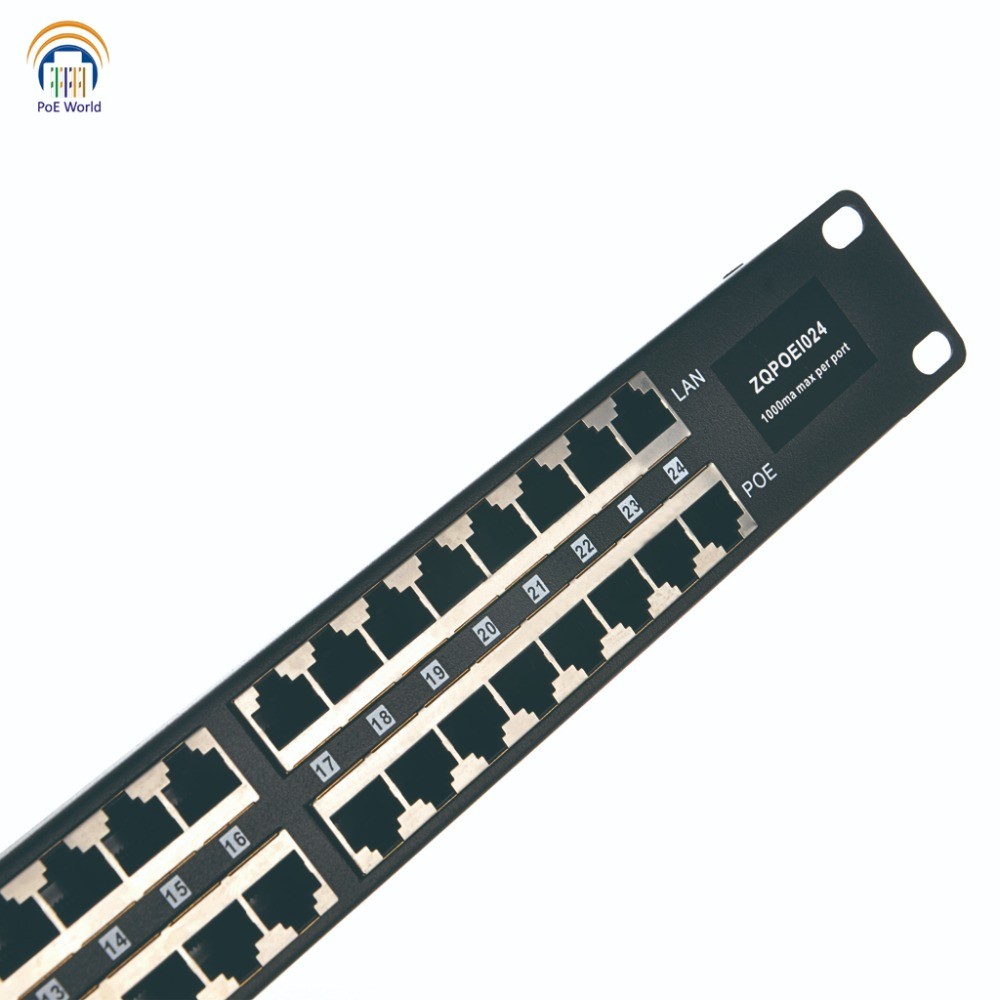Jual Passive PoE injector 24 Port Mid-span POE Patch Panel, Rack mount ...