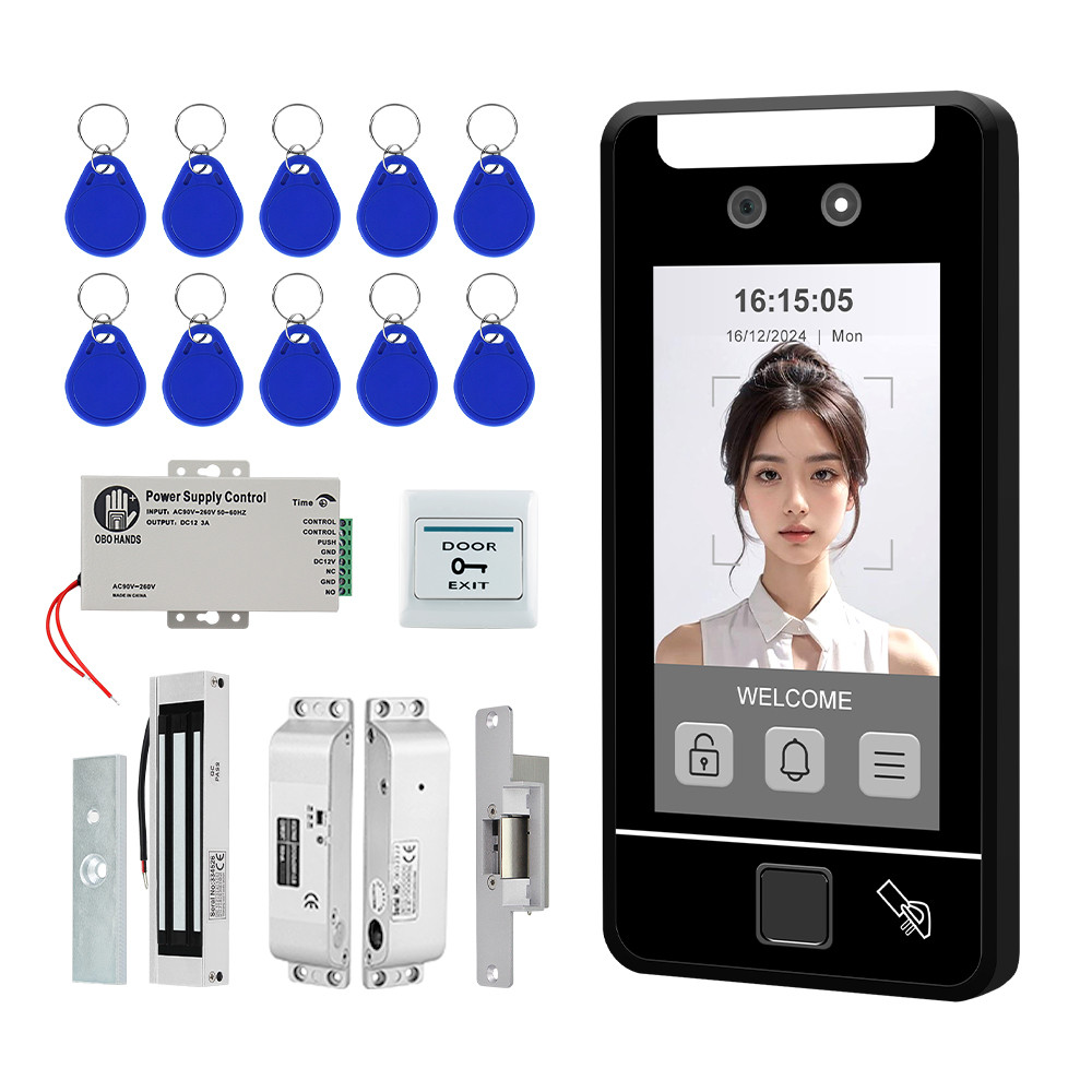 Jual 5-inch dynamic face recognition access control system employee ...