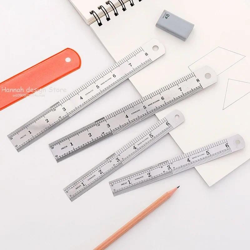 Jual Metal Ruler Stainless Steel Straight Ruler 15/20/30cm Student ...